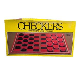Vintage Checkers Set with 3 Boards and 24 Red and Black Game Pieces Made in USA